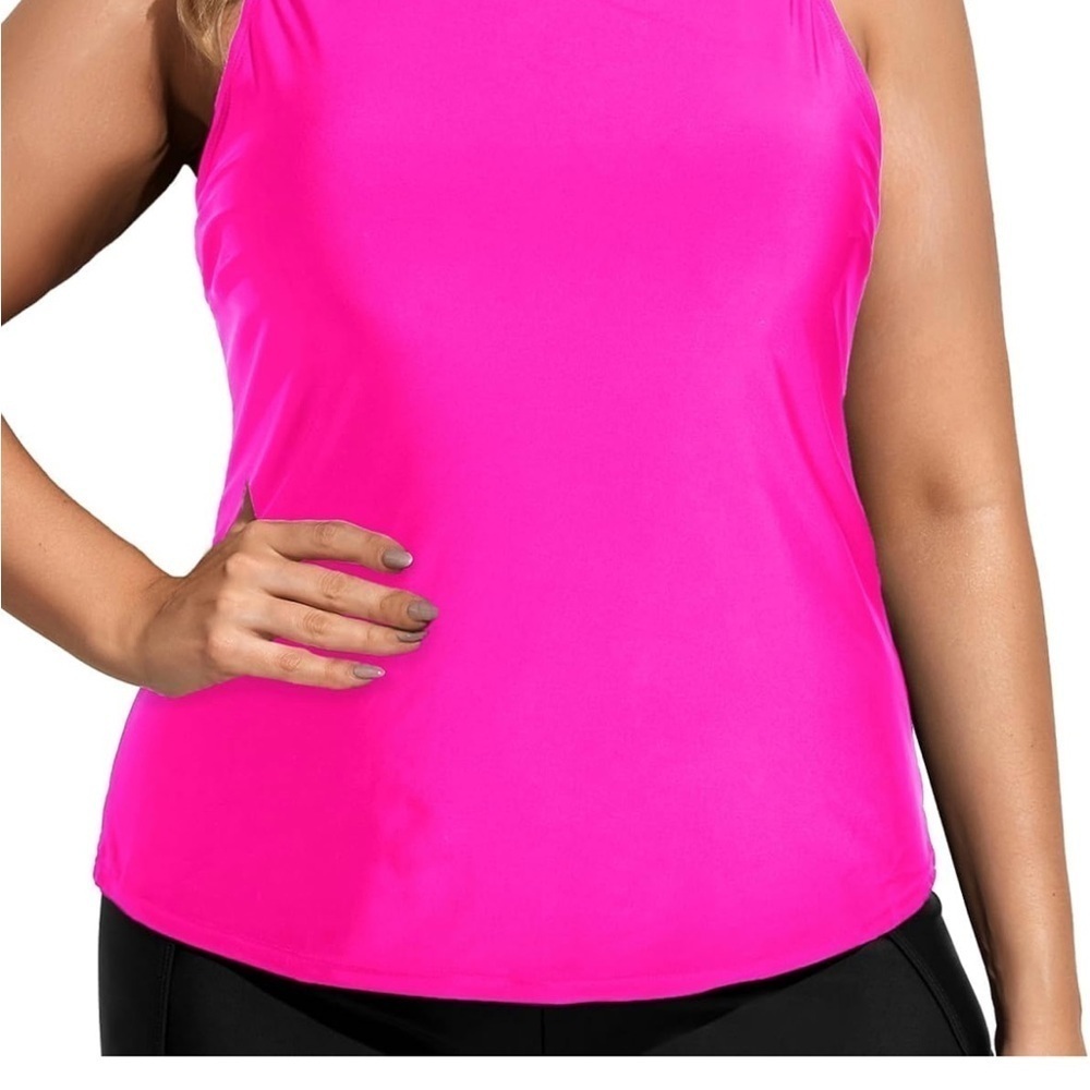 Holipick High Neck Tankini Top Bathing Suit Tops for Tummy Control size M A83 - Picture 3 of 8